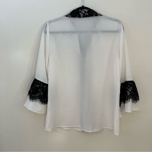 KARL LAGERFELD PARIS half sleeve blouse size M - Picture 4 of 5